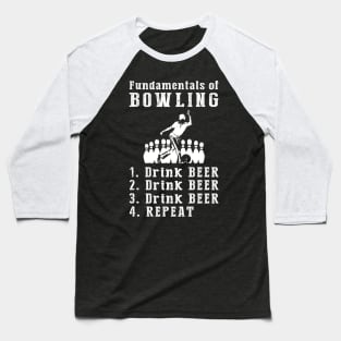 Bowling & Beer: Strikes and Sips Tee Baseball T-Shirt